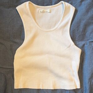 OAK + FORT Cream Ribbed Tank Top